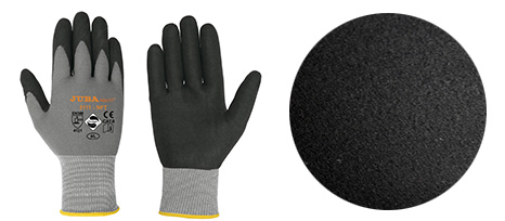 N10525 S Small Azusa Safety N10525 15 gauge Premium Nylon Lycra Work Gloves 1 Pair Black Water Based PU Polyurethane Dip Coating Finish Gray/Black Textured Grip Dots 